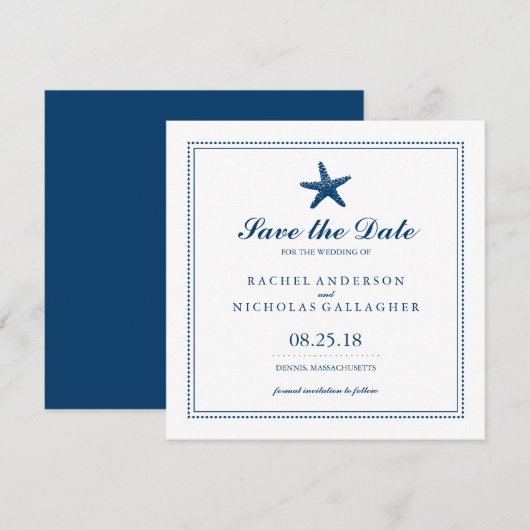 Graceful Starfish | Datum opslaan Save The Date (Voorkant / Achterkant)