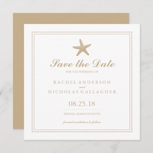 Graceful Starfish | Datum opslaan Save The Date (Voorkant / Achterkant)