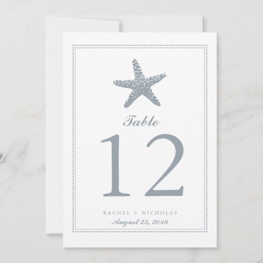 Graceful Starfish | Tabelnummer Kaart (Achterkant)