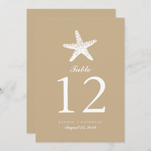 Graceful Starfish | Tabelnummer Kaart (Voorkant / Achterkant)
