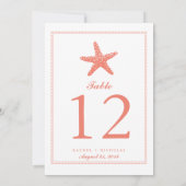 Graceful Starfish | Tabelnummer Kaart (Achterkant)