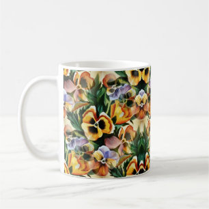 Graceful stijlvolle prachtige patroonpansies koffiemok