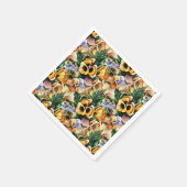 Graceful stijlvolle prachtige patroonpansies servet (Hoek)