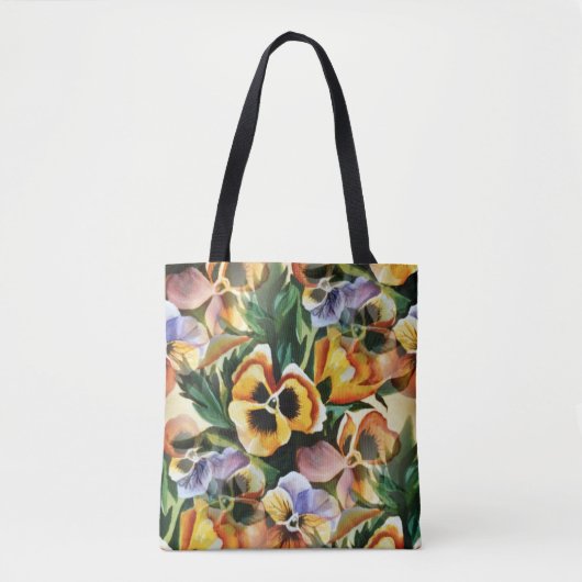 Graceful stijlvolle prachtige  patroonpansies tote bag (Voorkant)
