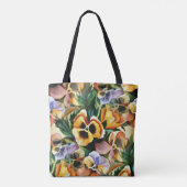 Graceful stijlvolle prachtige  patroonpansies tote bag (Achterkant)