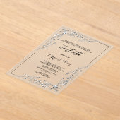 Graceful Stijlvolle Zilveren Decoratie Verjaardags Acryl Uitnodigingen (Laagn)