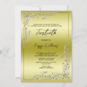 Graceful Stijlvolle Zilveren Decoratie Verjaardags Kaart (Voorkant)