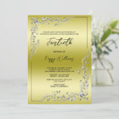 Graceful Stijlvolle Zilveren Decoratie Verjaardags Kaart (Staand voorkant)