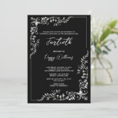 Graceful Stijlvolle Zilveren Decoratie Verjaardags Kaart (Staand voorkant)