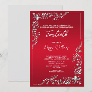 Graceful Stijlvolle Zilveren Decoratie Verjaardags Kaart