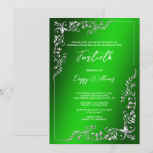 Graceful Stijlvolle Zilveren Decoratie Verjaardags Kaart