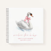 Graceful Swan Baby Shower Guest Book Notitieboek (Voorkant)