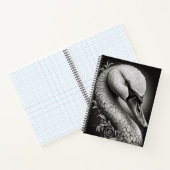 Graceful Swan - Black & White Art Spiral Notebook Notitieboek (Binnen)