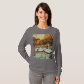 Graceful Swan Familie in Flight Sticker T-shirt (Voorkant volledig)