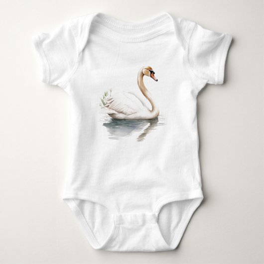 Graceful Swan Glijdend op de vijver Romper (Voorkant)