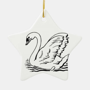 Graceful Swan Keramisch Ornament