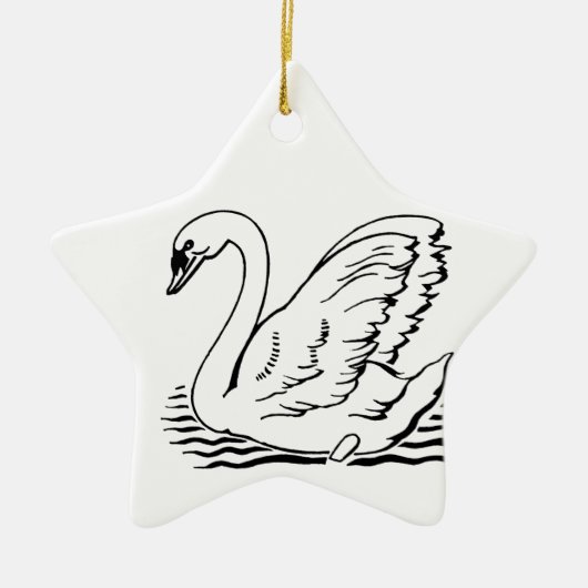 Graceful Swan Keramisch Ornament (Voorkant)