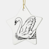 Graceful Swan Keramisch Ornament (Links)