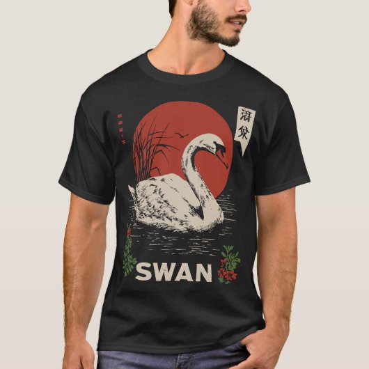 Graceful Swan Lake Serenity  ontwerp T-shirt (Voorkant)