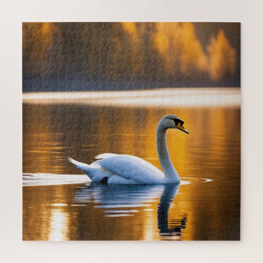 Graceful Swan op een meer Legpuzzel (Verticaal)