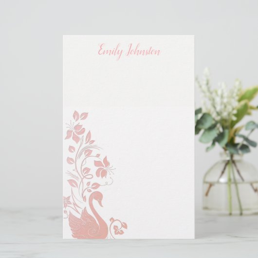 Graceful Swan Persoonlijke Stationery Briefpapier (Staand voorkant)
