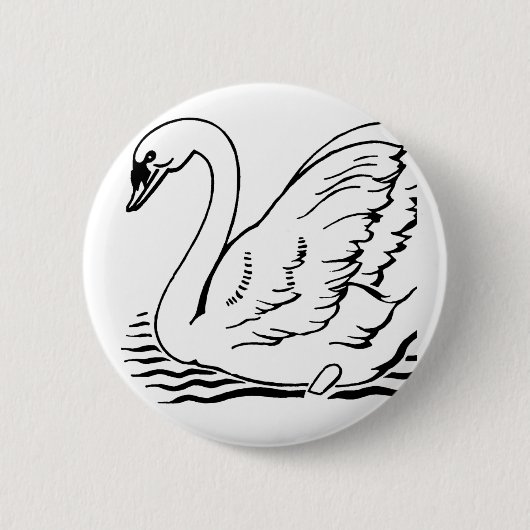 Graceful Swan Ronde Button 5,7 Cm (Voorkant)