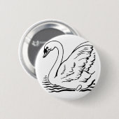 Graceful Swan Ronde Button 5,7 Cm (Voorkant /achterkant)