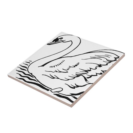 Graceful Swan Tegeltje (Zijkant)