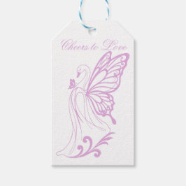 Graceful swan with butterfly wings cadeaulabel