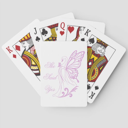 Graceful swan with butterfly wings pokerkaarten (Achterkant)