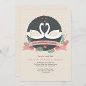 Graceful Swans Post bruiloft brunch uitnodiging (Voorkant / Achterkant)