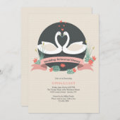 Graceful Swans Wedding Repetitie Diner Uitnodiging (Voorkant / Achterkant)