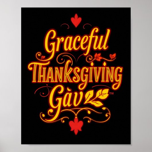 Graceful Thanksgiving Gav – Warm Autumn Typography Poster (Voorkant)