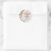 "Graceful & Tijdloos Dank u bruiloft gunst ronde Sticker (Tas)