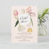 Graceful Tulips Baby shower Invitation Kaart (Staand voorkant)