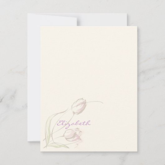 Graceful Tulips Personal Stationery Notitiekaartje (Voorkant)