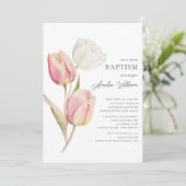 Graceful Tulpen Doop Kaart (Staand voorkant)