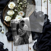 Graceful Vellum Transparency Elegant Black & White Vellum Uitnodigingen