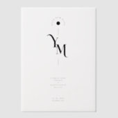 Graceful Vellum Transparency Elegant Black & White Vellum Uitnodigingen (Voorkant)