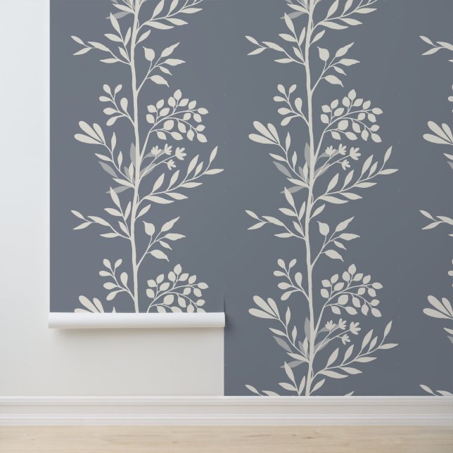 Graceful Vertical Garden Silhouette XL White Flora Behang (Applicatie)