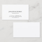 Graceful White Sleek Plak Chic Professional Visitekaartje (Voorkant / Achterkant)