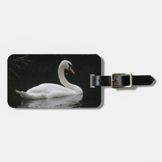 Graceful White Swan Custom Bagagelabel (Voorkant horizontaal)
