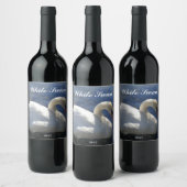 Graceful White Swan Foto gepersonaliseerd Wijn Etiket (Flessen)