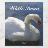 Graceful White Swan Foto gepersonaliseerd Wijn Etiket (Enkel label)