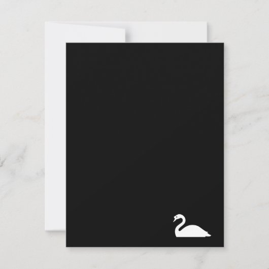 Graceful  White Swan Invitation Invite Party Kaart (Voorkant)