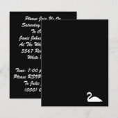 Graceful  White Swan Invitation Invite Party Kaart (Voorkant / Achterkant)