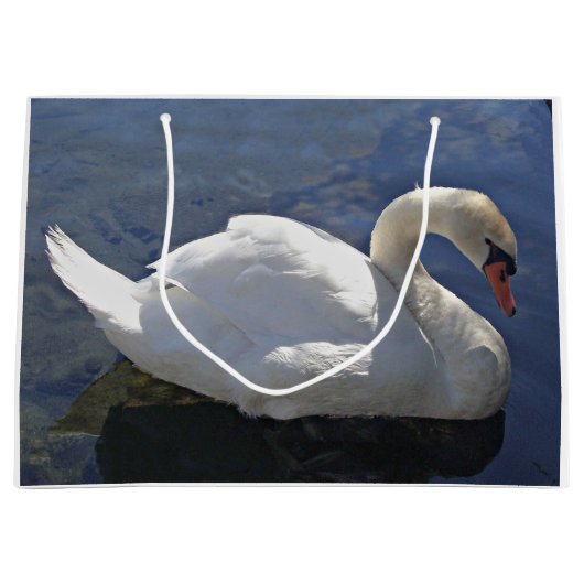 Graceful White Swan op Lake Foto Groot Cadeauzakje (Voorkant)