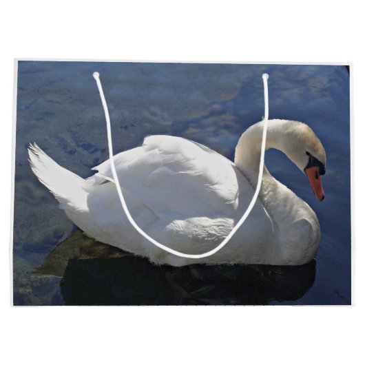 Graceful White Swan op Lake Foto Groot Cadeauzakje (Achterkant)
