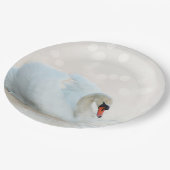 Graceful white swan papieren bordje (Gekanteld)