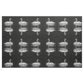 Graceful White Swan Patterned Animal Fabric Stof (Fat Quarter)